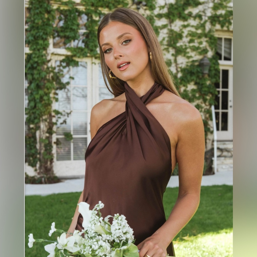 Show Me Your Mumu Jasmine Dress – Espresso Satin